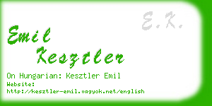 emil kesztler business card